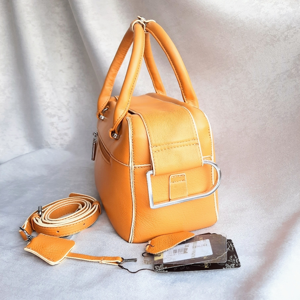 Mustard color genuine leather purse